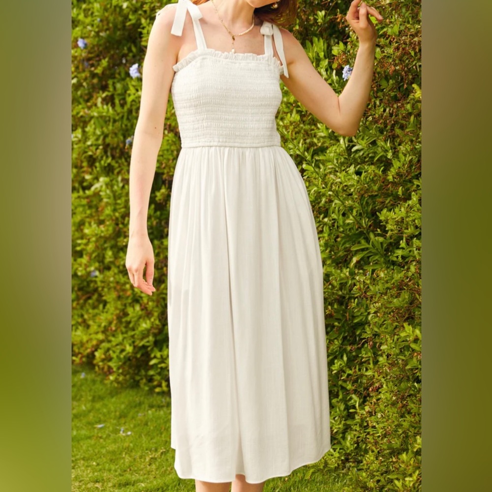 NWT MODCLOTH White CottageCore Midi Dress XL